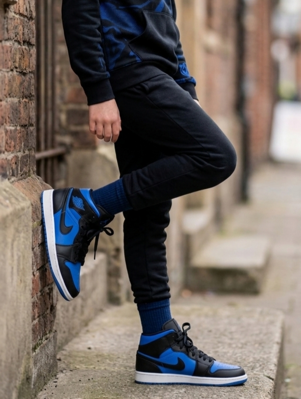 New Jordan Kids Sneakers - Black and Blue. Size 6Y